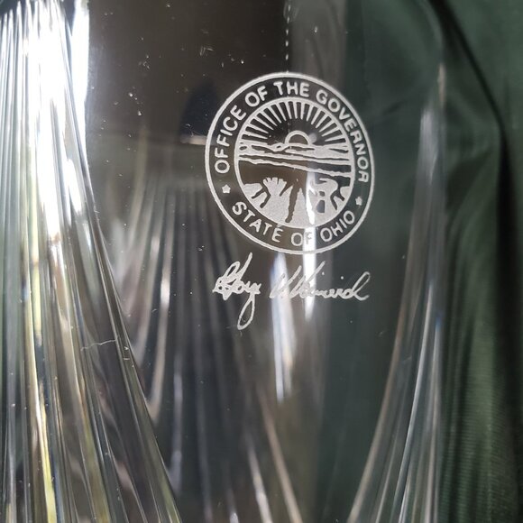Vintage Seal of Ohio George Voinovich Cut Crystal Highball Drinking Glasses - Picture 2 of 6